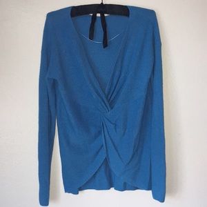 NORDSTROM HALOGEN BACK TWIST TURQUOISE SWEATER M